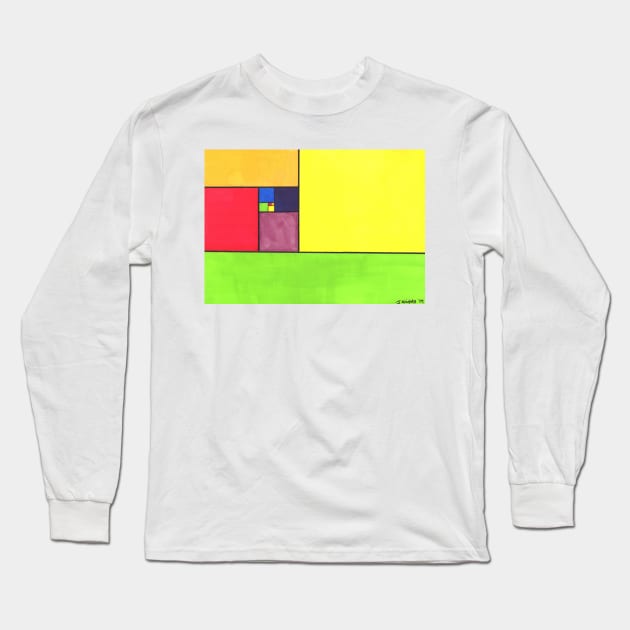 Fibonacci Squares Long Sleeve T-Shirt by jamesknightsart